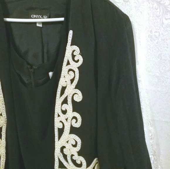 NITELINE DELLA ROUFOGALI Pearl Trimmed Black Dress - Picture 5 of 6